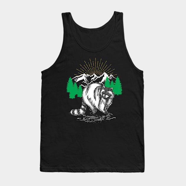 Nature Raccoon Tank Top by shirtsyoulike